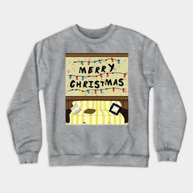 Merry Christmas - Stranger Things Crewneck Sweatshirt by slice_of_pizzo